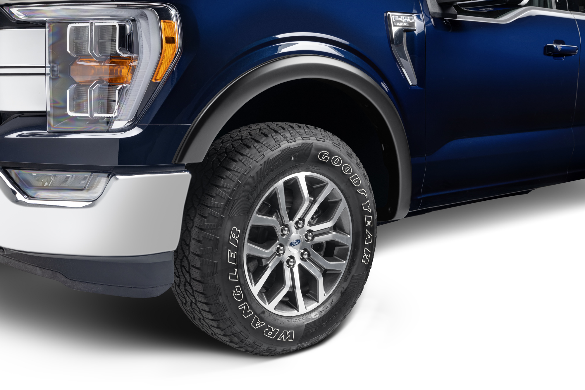 Bushwacker 20131-02 Black OE-Style Smooth Finish Front Fender Flares for 2021-2022 Ford F-150; Will not fit F150 Lightning
